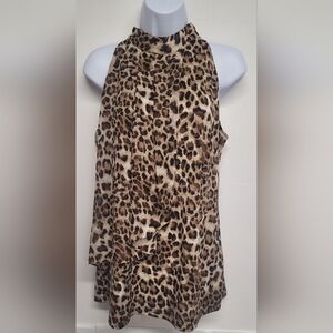 Milano L Stretch Summer Top Leopard Print Like New Condition